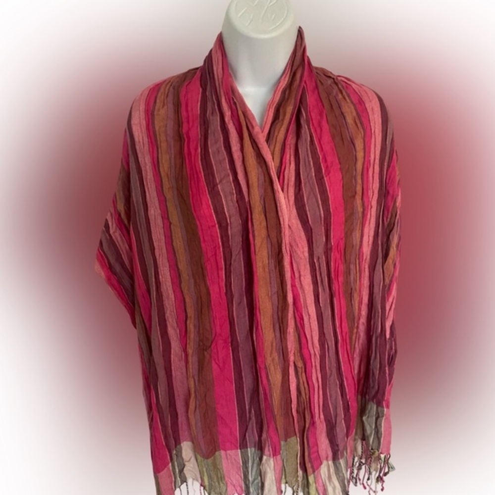 Lucky Brand Striped pinks Scarf - 22x70 pinks striped , viscose